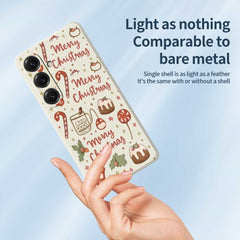 Coque arrière en TPU pour Samsung Galaxy S25, motif Joyeux Noël, bord droit 