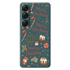 Coque arrière en TPU pour Samsung Galaxy S25, motif Joyeux Noël, bord droit 