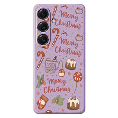 Coque arrière en TPU pour Samsung Galaxy S25, motif Joyeux Noël, bord droit 