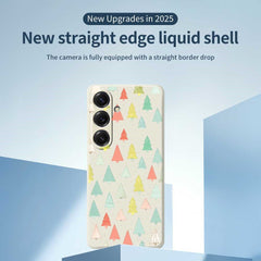 For Samsung Galaxy S25 Case Colorful Trees Pattern Printing Straight Edge TPU Phone Back Cover