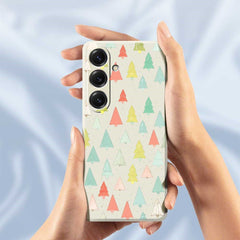 For Samsung Galaxy S25 Case Colorful Trees Pattern Printing Straight Edge TPU Phone Back Cover