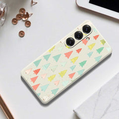 For Samsung Galaxy S25 Case Colorful Trees Pattern Printing Straight Edge TPU Phone Back Cover