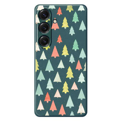 For Samsung Galaxy S25 Case Colorful Trees Pattern Printing Straight Edge TPU Phone Back Cover