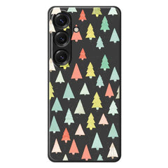 For Samsung Galaxy S25 Case Colorful Trees Pattern Printing Straight Edge TPU Phone Back Cover