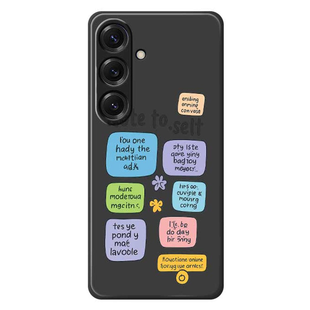 For Samsung Galaxy S25 Case Colored Sticky Notes Pattern Printing Straight Edge TPU Phone Back Cover