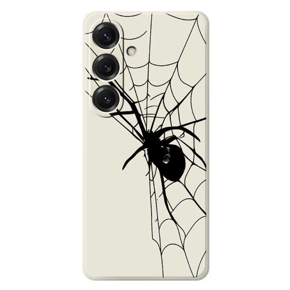 For Samsung Galaxy S25 Case Spider Pattern Printing Straight Edge TPU Phone Back Cover - TechGearPal