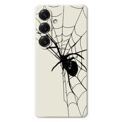 For Samsung Galaxy S25 Case Spider Pattern Printing Straight Edge TPU Phone Back Cover