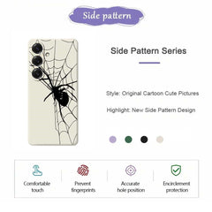 For Samsung Galaxy S25 Case Spider Pattern Printing Straight Edge TPU Phone Back Cover