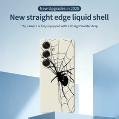 For Samsung Galaxy S25 Case Spider Pattern Printing Straight Edge TPU Phone Back Cover