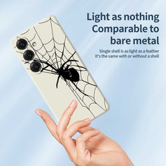 For Samsung Galaxy S25 Case Spider Pattern Printing Straight Edge TPU Phone Back Cover
