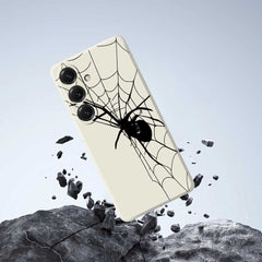 For Samsung Galaxy S25 Case Spider Pattern Printing Straight Edge TPU Phone Back Cover