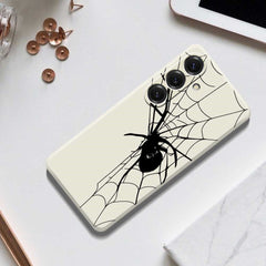 For Samsung Galaxy S25 Case Spider Pattern Printing Straight Edge TPU Phone Back Cover