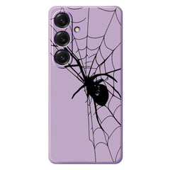 For Samsung Galaxy S25 Case Spider Pattern Printing Straight Edge TPU Phone Back Cover