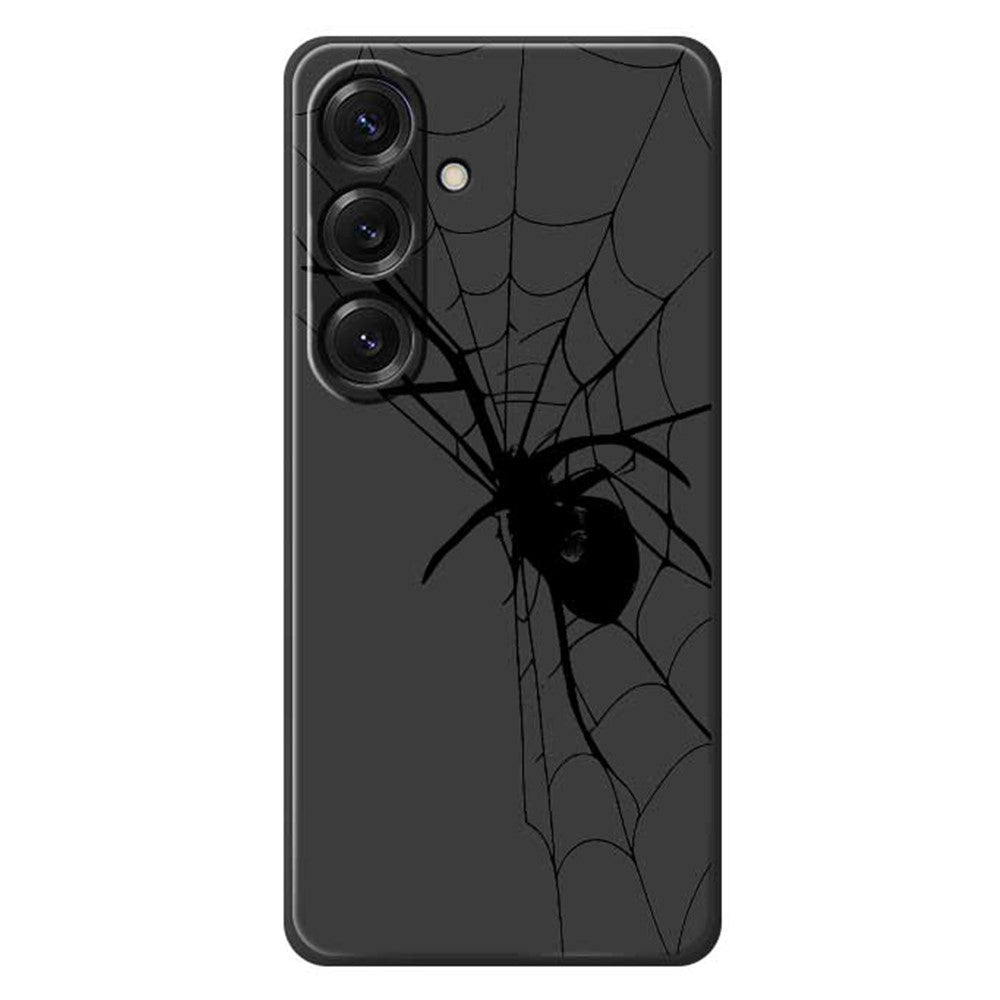 For Samsung Galaxy S25 Case Spider Pattern Printing Straight Edge TPU Phone Back Cover