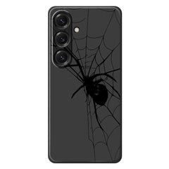 For Samsung Galaxy S25 Case Spider Pattern Printing Straight Edge TPU Phone Back Cover
