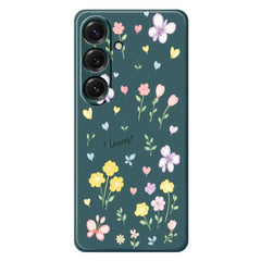 For Samsung Galaxy S25 Case Small Flowers Pattern Printing Straight Edge TPU Phone Back Cover