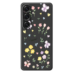 For Samsung Galaxy S25 Case Small Flowers Pattern Printing Straight Edge TPU Phone Back Cover