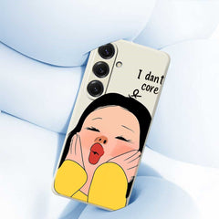 Für Samsung Galaxy S25 Hülle Mädchen mit Gesicht Musterdruck Gerade Kante TPU Telefon Rückseite 