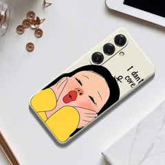 Für Samsung Galaxy S25 Hülle Mädchen mit Gesicht Musterdruck Gerade Kante TPU Telefon Rückseite 