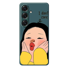 Für Samsung Galaxy S25 Hülle Mädchen mit Gesicht Musterdruck Gerade Kante TPU Telefon Rückseite 