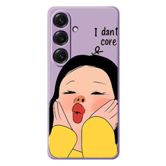 Für Samsung Galaxy S25 Hülle Mädchen mit Gesicht Musterdruck Gerade Kante TPU Telefon Rückseite 