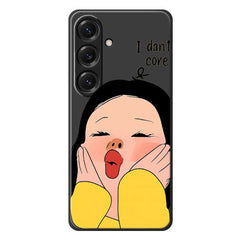 Für Samsung Galaxy S25 Hülle Mädchen mit Gesicht Musterdruck Gerade Kante TPU Telefon Rückseite 