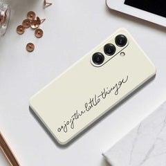 For Samsung Galaxy S25 Case WordArt Pattern Printing Straight Edge TPU Phone Back Cover