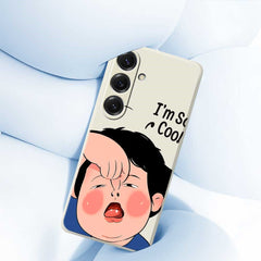 For Samsung Galaxy S25 Case Make Faces Kid Pattern Printing Straight Edge TPU Phone Back Cover