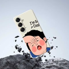 For Samsung Galaxy S25 Case Make Faces Kid Pattern Printing Straight Edge TPU Phone Back Cover