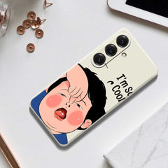 For Samsung Galaxy S25 Case Make Faces Kid Pattern Printing Straight Edge TPU Phone Back Cover