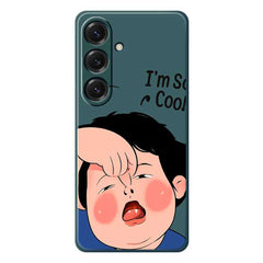 For Samsung Galaxy S25 Case Make Faces Kid Pattern Printing Straight Edge TPU Phone Back Cover