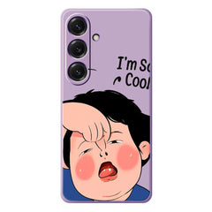 For Samsung Galaxy S25 Case Make Faces Kid Pattern Printing Straight Edge TPU Phone Back Cover