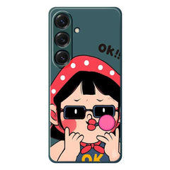 For Samsung Galaxy S25 Case Cute Kid Pattern Printing Straight Edge TPU Phone Back Cover