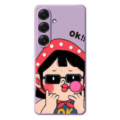 For Samsung Galaxy S25 Case Cute Kid Pattern Printing Straight Edge TPU Phone Back Cover