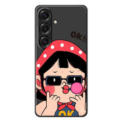 For Samsung Galaxy S25 Case Cute Kid Pattern Printing Straight Edge TPU Phone Back Cover
