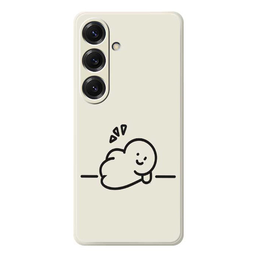 Für Samsung Galaxy S25 Hülle Strichmännchen Muster Druck Gerade Kante TPU Telefon Rückseite 