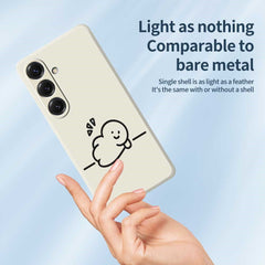For Samsung Galaxy S25 Case Stick Figure Pattern Printing Straight Edge TPU Phone Back Cover