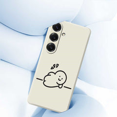 For Samsung Galaxy S25 Case Stick Figure Pattern Printing Straight Edge TPU Phone Back Cover