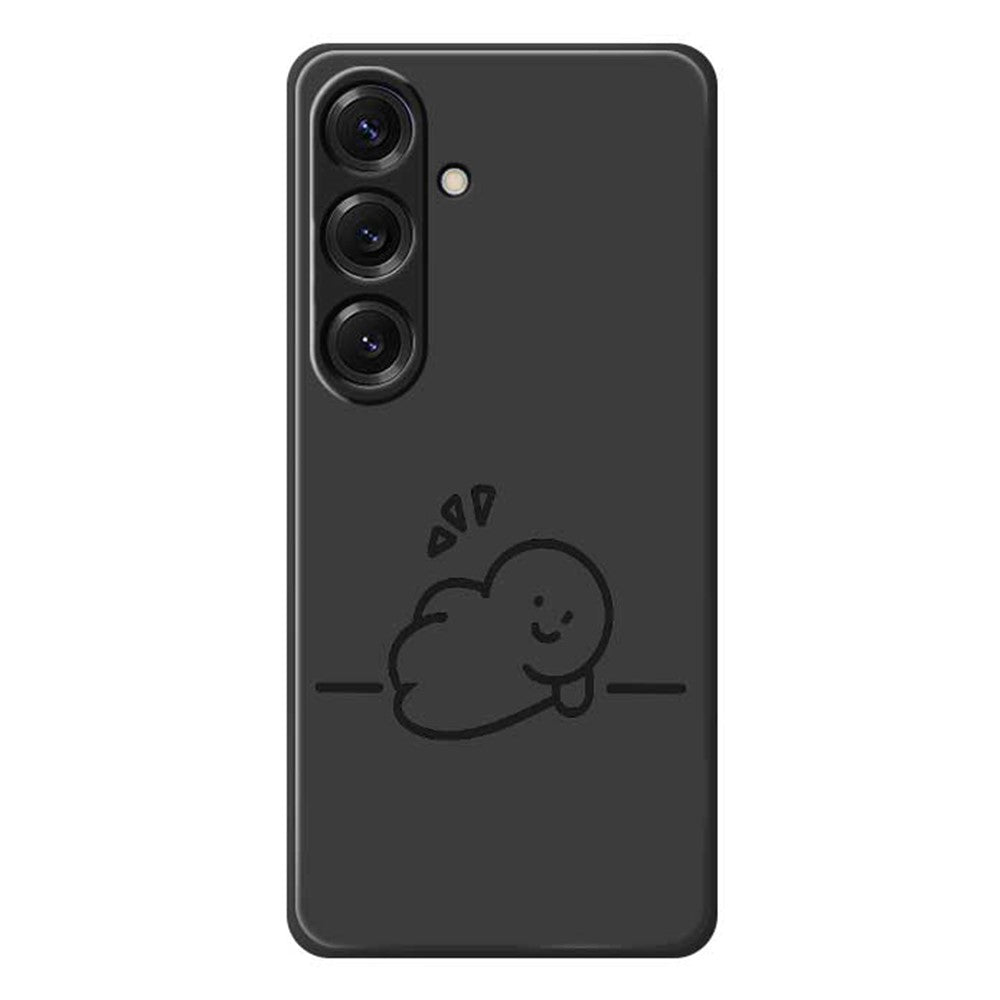 For Samsung Galaxy S25 Case Stick Figure Pattern Printing Straight Edge TPU Phone Back Cover
