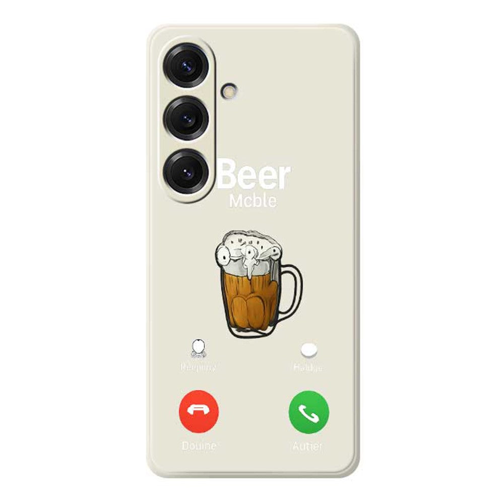 Coque arrière en TPU pour Samsung Galaxy S25, motif bière, bord droit 