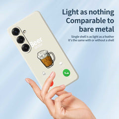 For Samsung Galaxy S25 Case Beer Pattern Printing Straight Edge TPU Phone Back Cover