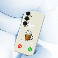 For Samsung Galaxy S25 Case Beer Pattern Printing Straight Edge TPU Phone Back Cover