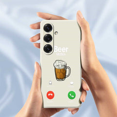 For Samsung Galaxy S25 Case Beer Pattern Printing Straight Edge TPU Phone Back Cover