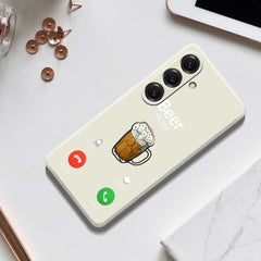For Samsung Galaxy S25 Case Beer Pattern Printing Straight Edge TPU Phone Back Cover