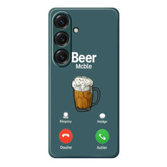 For Samsung Galaxy S25 Case Beer Pattern Printing Straight Edge TPU Phone Back Cover