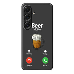 For Samsung Galaxy S25 Case Beer Pattern Printing Straight Edge TPU Phone Back Cover