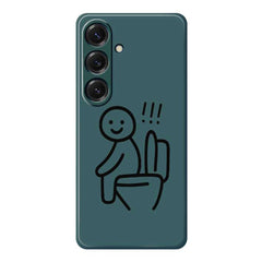 Coque arrière en TPU pour Samsung Galaxy S25, motif Stickman Toilettes, bord droit, impression 