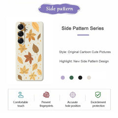 For Samsung Galaxy S25 Case Maple Leaves Pattern Printing Straight Edge TPU Phone Back Cover