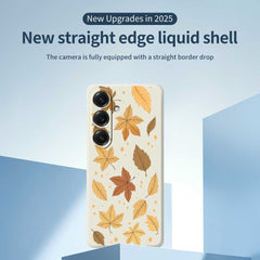 For Samsung Galaxy S25 Case Maple Leaves Pattern Printing Straight Edge TPU Phone Back Cover