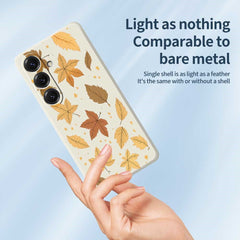 For Samsung Galaxy S25 Case Maple Leaves Pattern Printing Straight Edge TPU Phone Back Cover